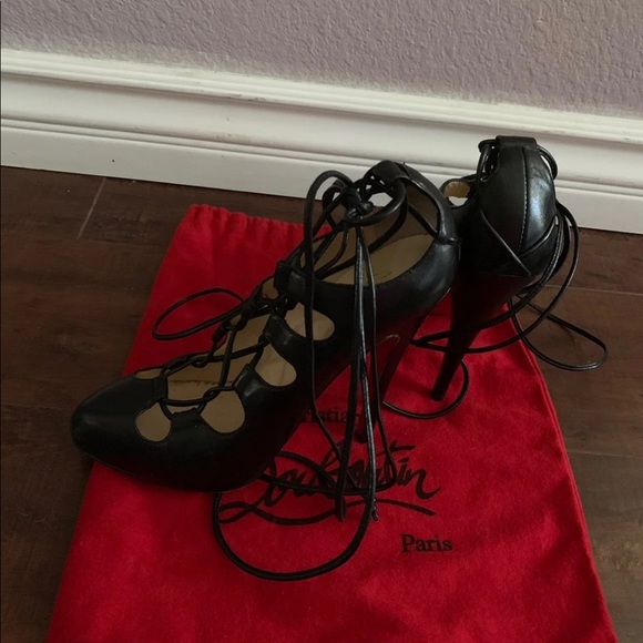 Louboutin Bloody Mary Black Ankle Boots - Picture 2 of 8